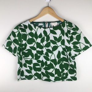 KATE SPADE NEW YORK ‘garden leaves’ crop top